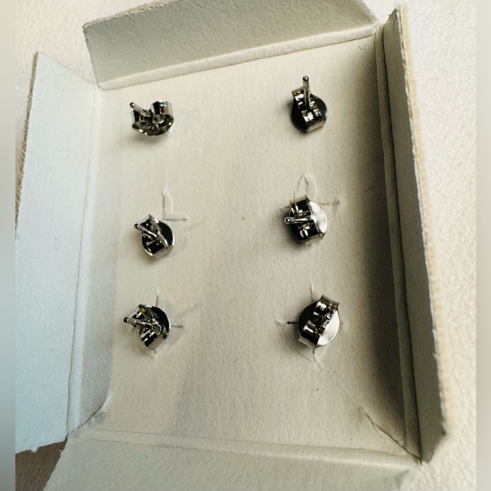 Amethyst,Jade, Rose Quartz Stud Earrings Set from Pan Pacific Vancouver BC NWOT - Picture 6 of 12